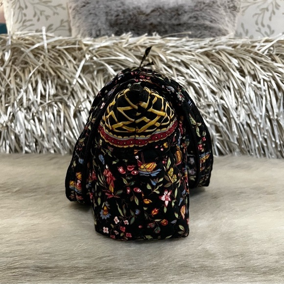 Vintage VERA BRADLEY Ping Petite Paddy Bag Zip Top Black Gold Toile Red Asian - Picture 6 of 12